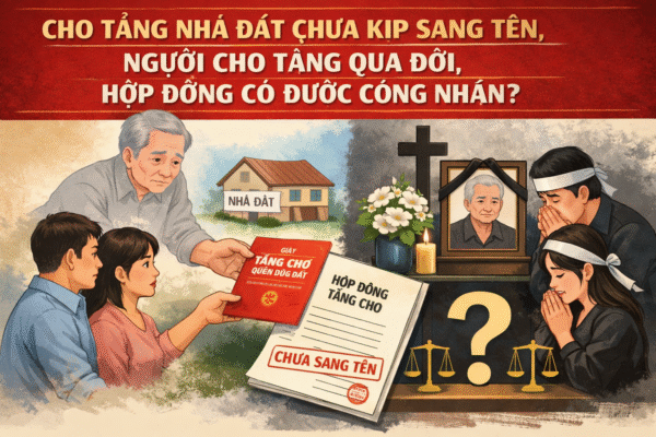 Cho tặng nhà đất chưa kịp sang tên, người cho tặng qua đời, hợp đồng có được công nhận?