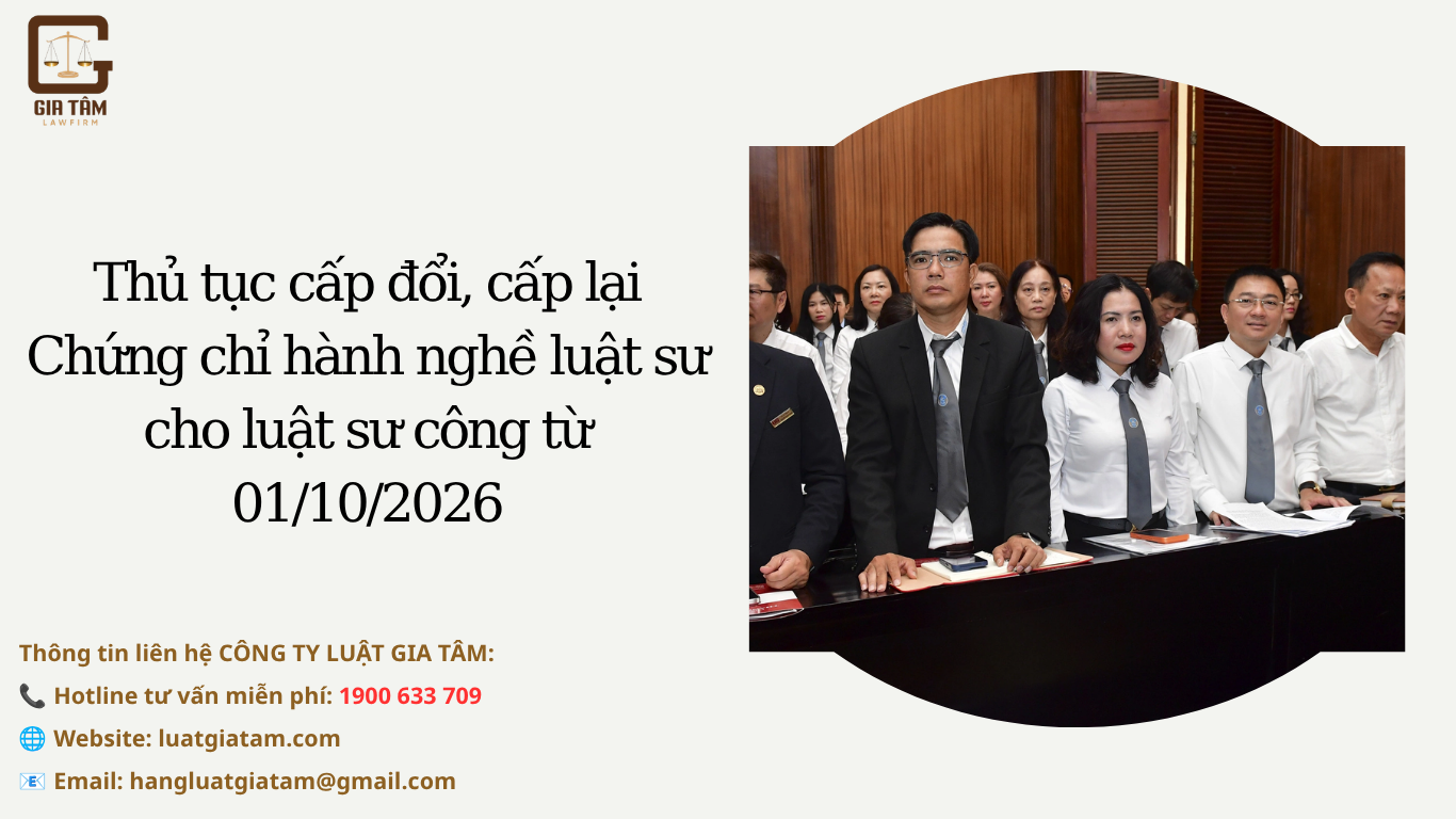 Thủ tục cấp đổi, cấp lại Chứng chỉ hành nghề luật sư cho luật sư công